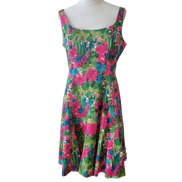 Nine West Bright Floral Fit & Flare Dress Size 14 - Picture 1 of 3